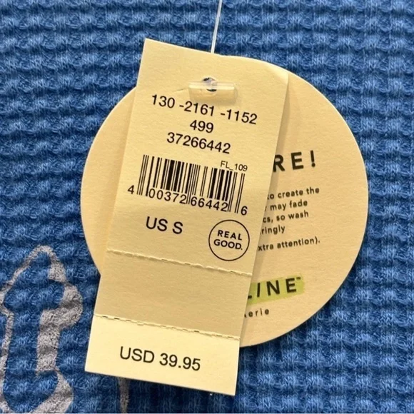 Aerie Offline “Just Another Saturday Night” Cropped Blue Thermal Tee NWT - Picture 5 of 11